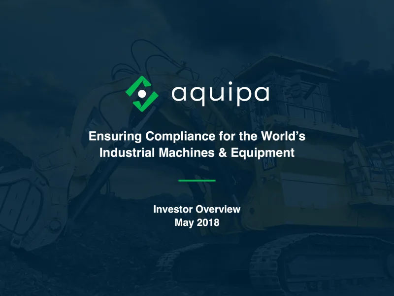 Aquipa investor overview cover