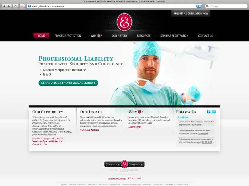 Griswold and Griswold insurance website home page