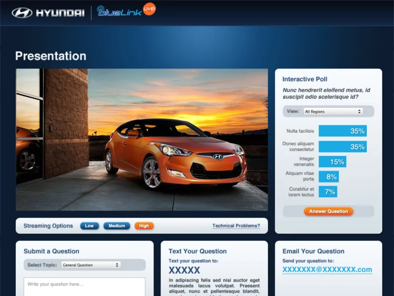 Hyundai Blue Link presentation page