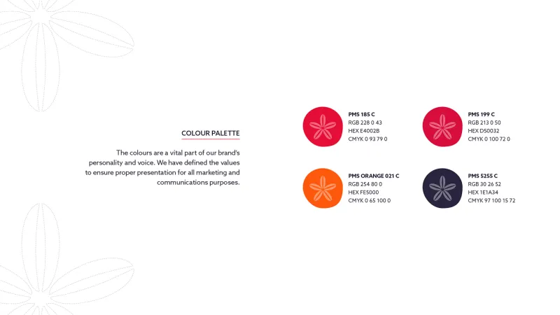 Investor (Bahamas) Limited brand book palette page