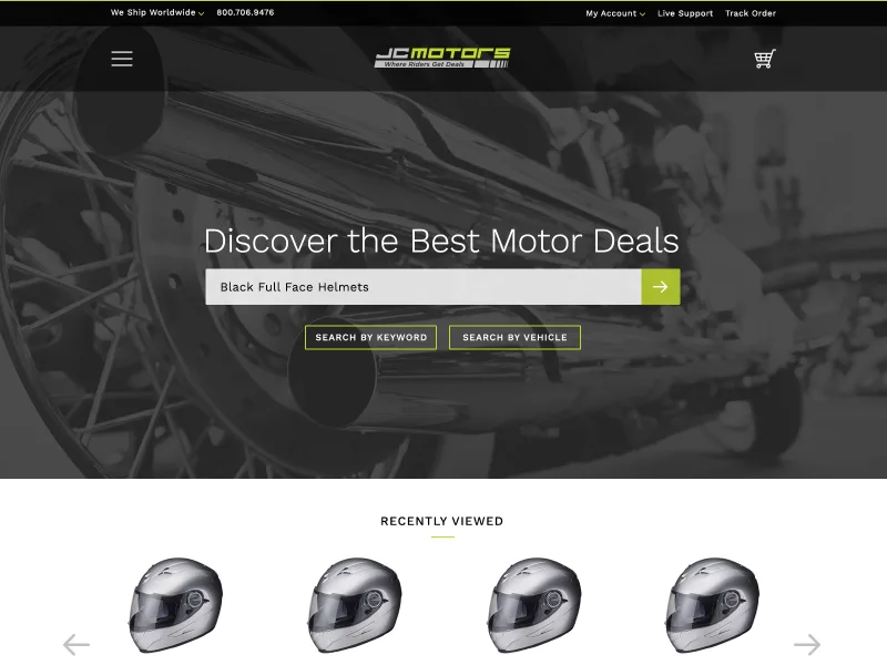 JC Motors website home page