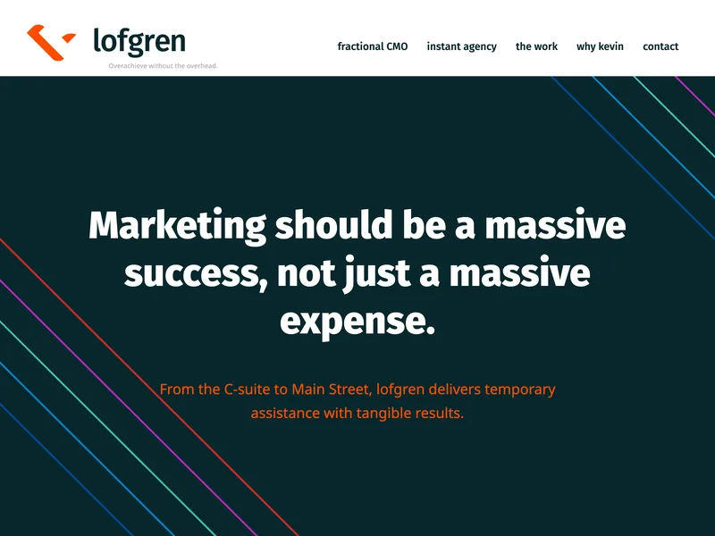 lofgren home page hero, Kevin Lofgren's marketing site