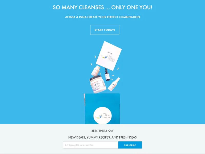 My Custom Cleanse home page