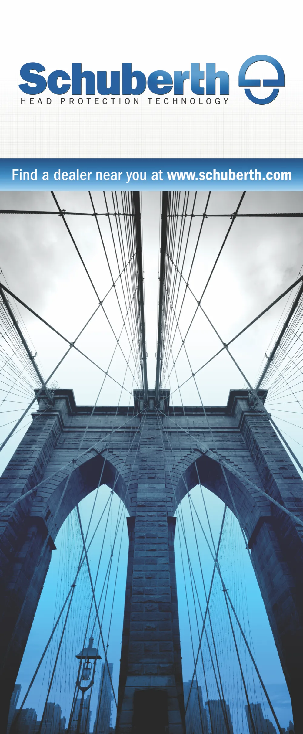 Schuberth banner, the Brooklyn Bridge
