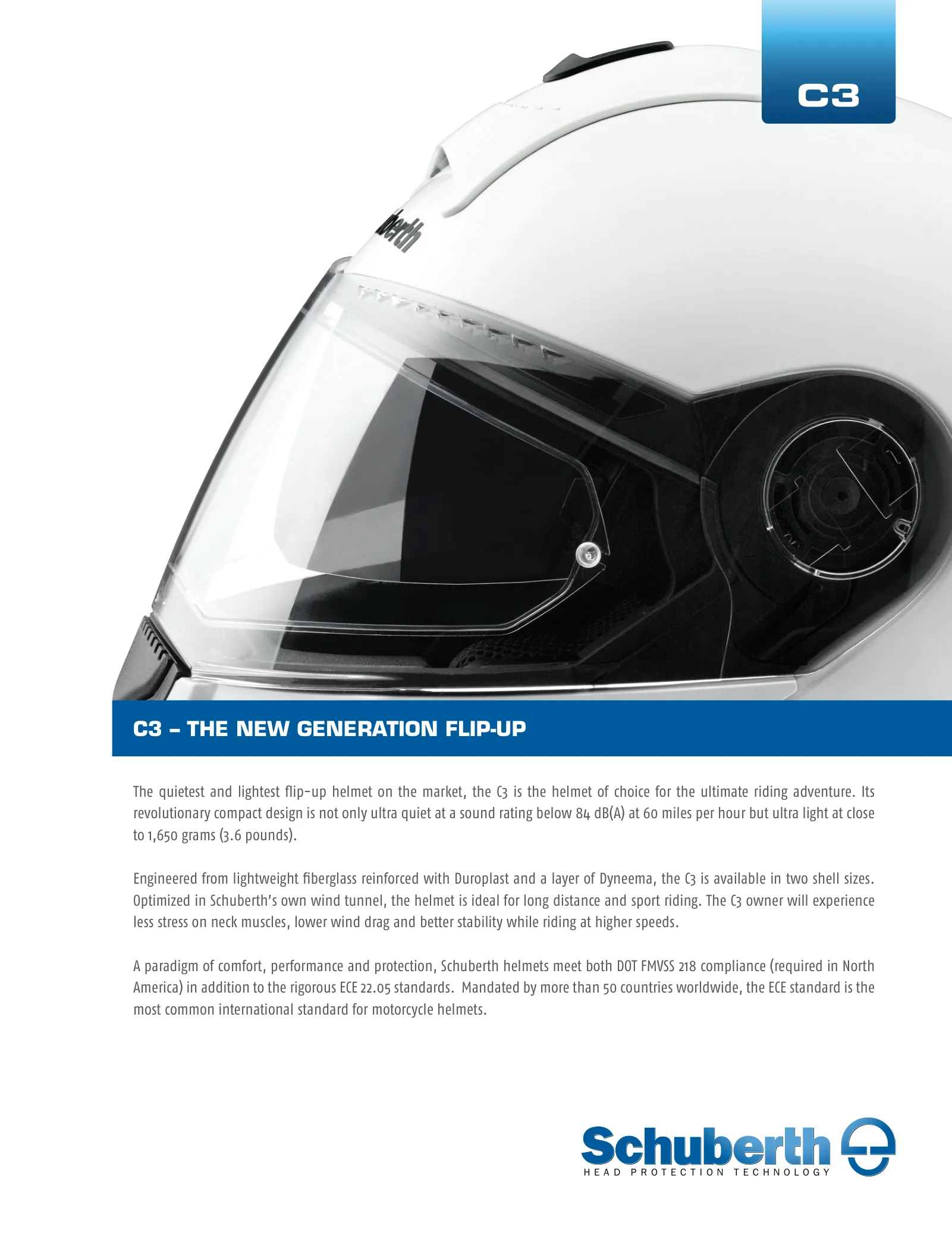 Schuberth dealer kit, C3 flip-up helmet page