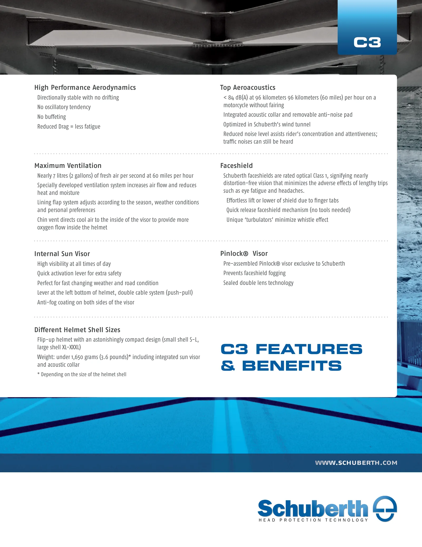 Schuberth dealer kit, C3 features and benefits