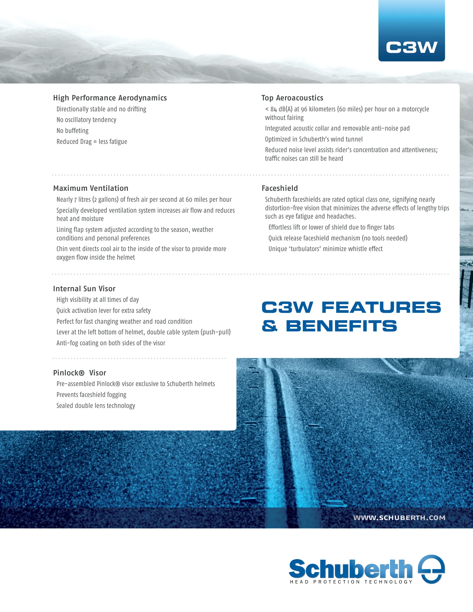 Schuberth dealer kit, C3W features and benefits