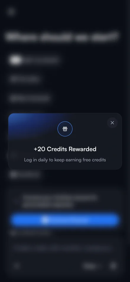 The same reward on a phone, centered over the screen behind it