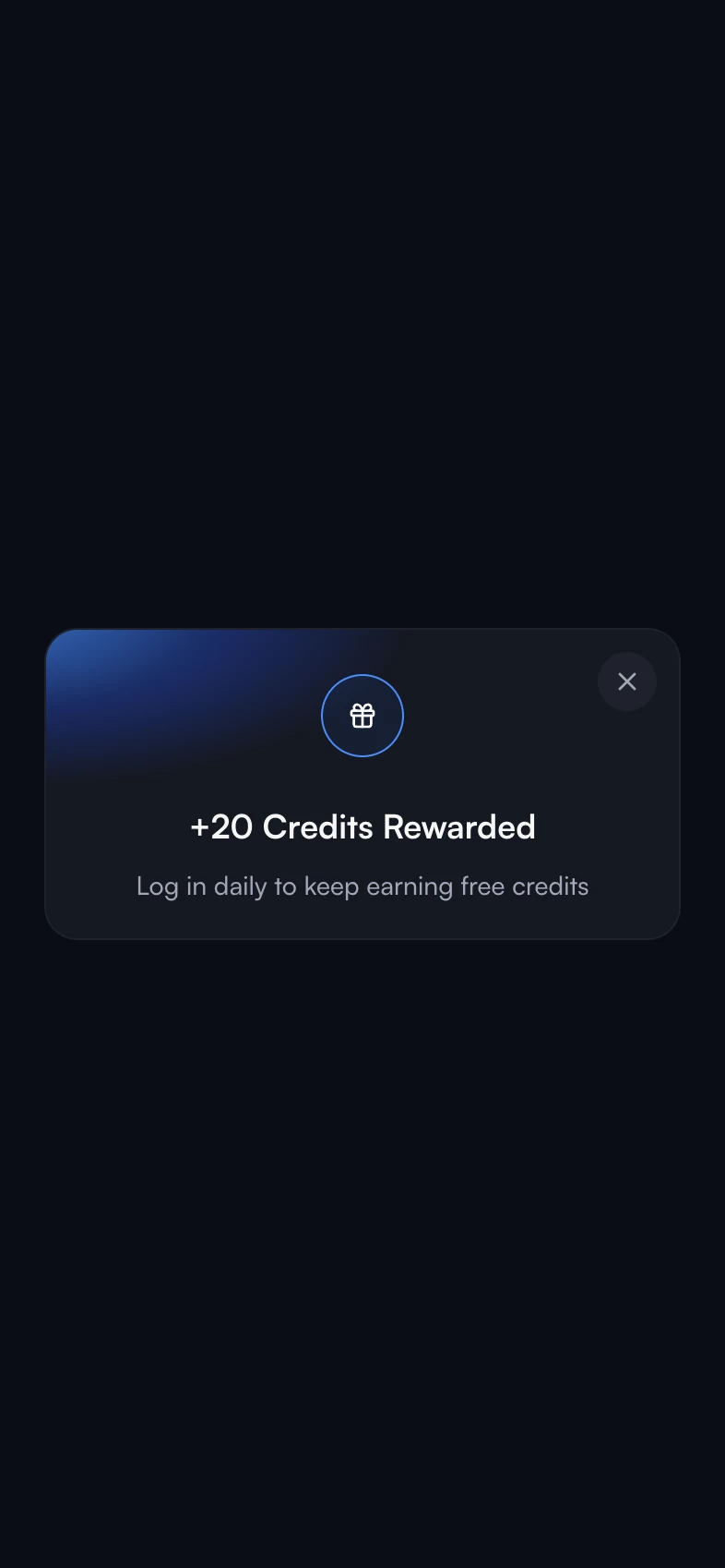 The same reward on a phone, centered over the screen behind it