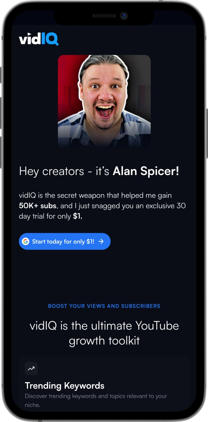 Alan Spicer’s page on a phone