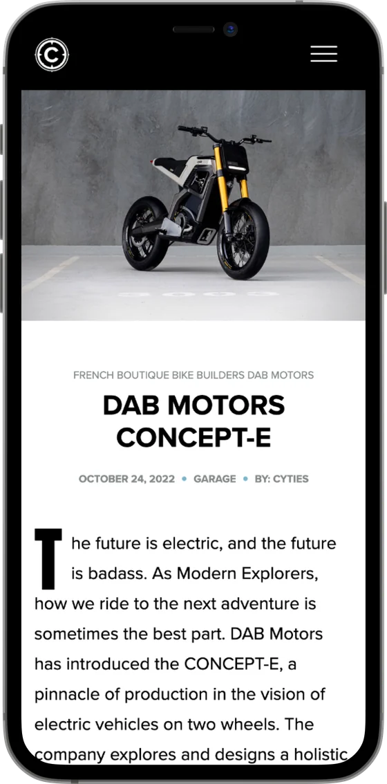 The DAB Motors Concept-E in the Garage section