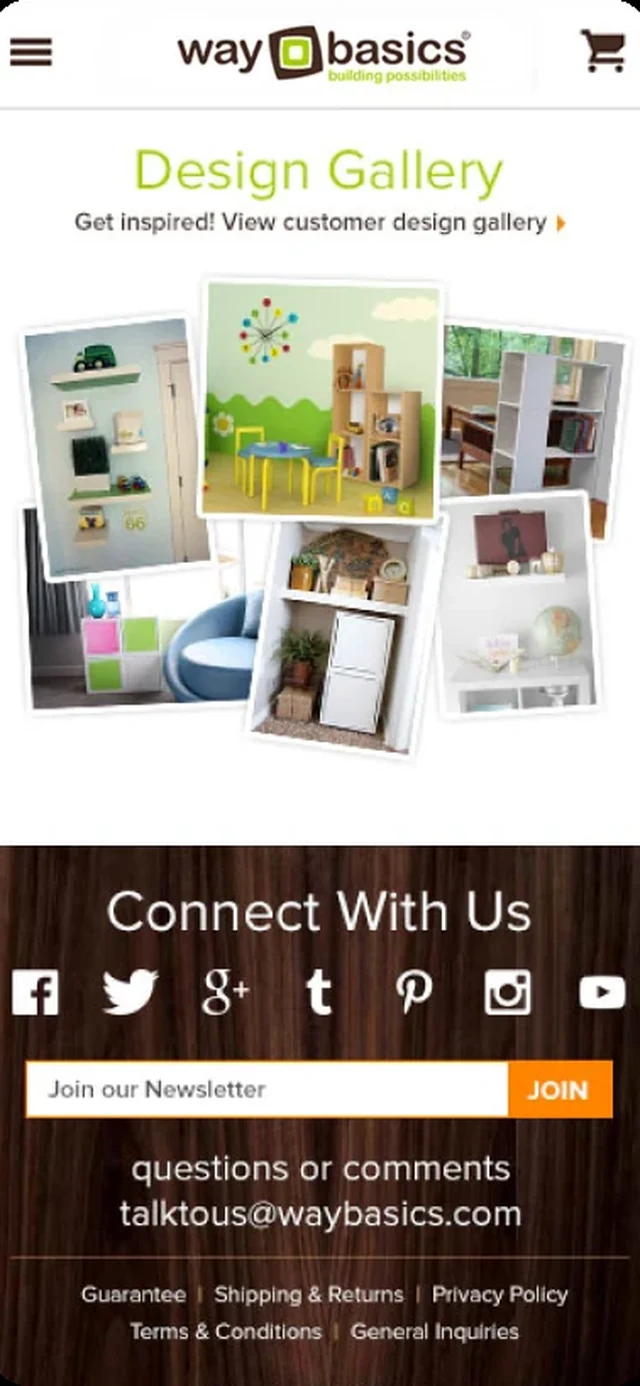 The design gallery on a phone