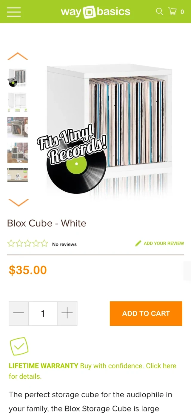 A mobile product page